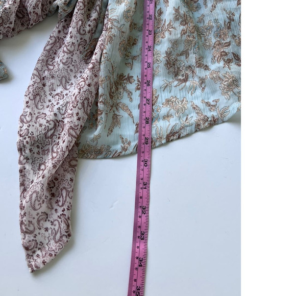 Band of Gypsies Floral Vest - Aqua & Brown Colors, Size Small - Picture 7 of 9